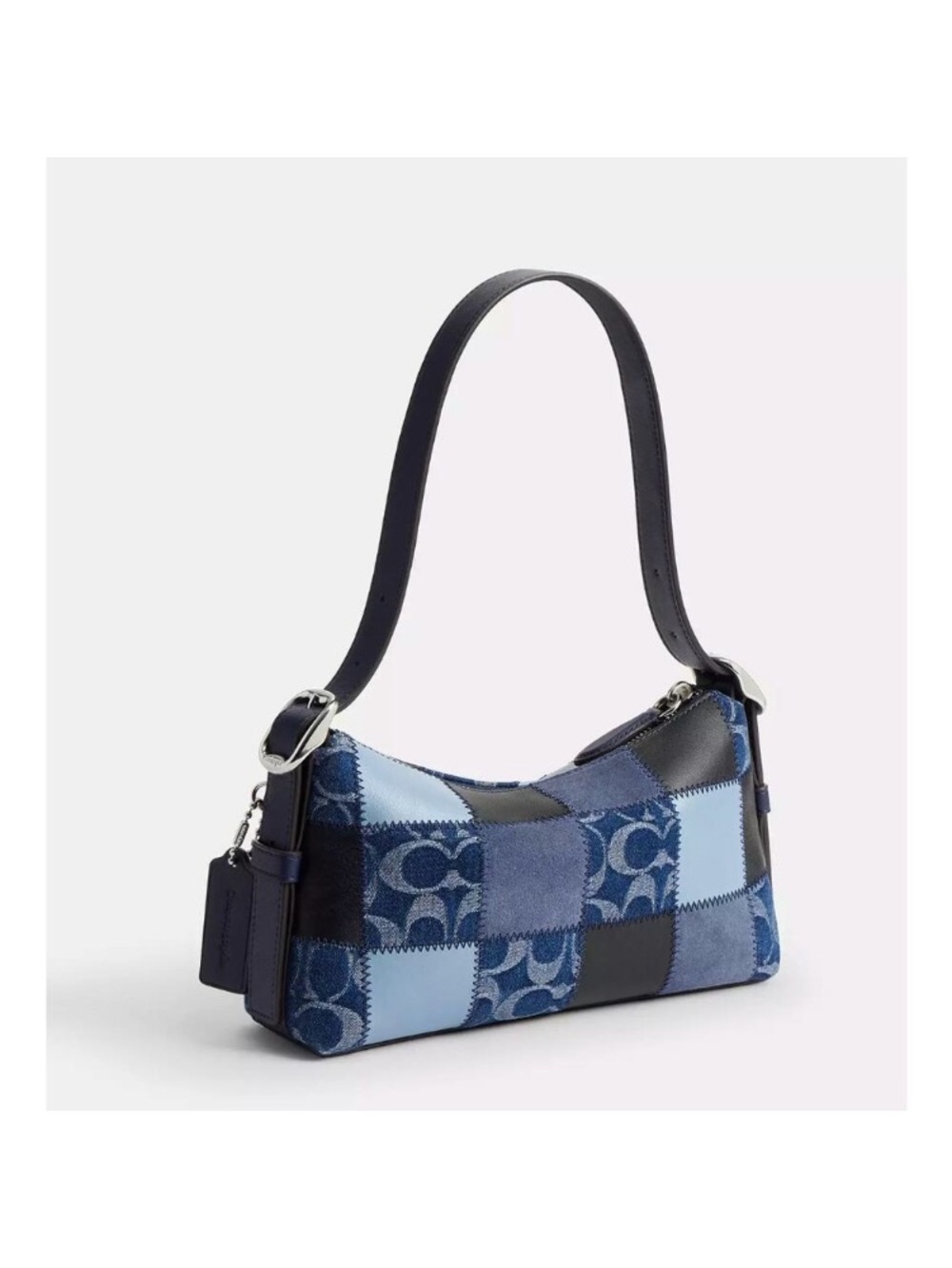 Coach NWT Coachtopia Denim Patchwork Shoulder Bag in Multiple Blue Tones. - Picture 2 of 5